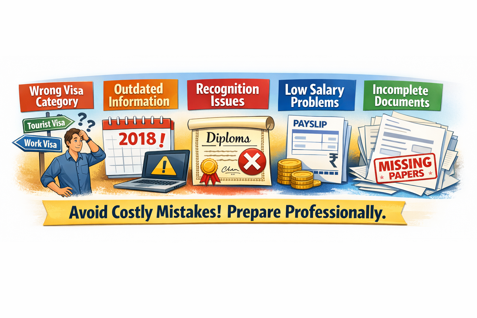 Germany work visa common mistakes graphic