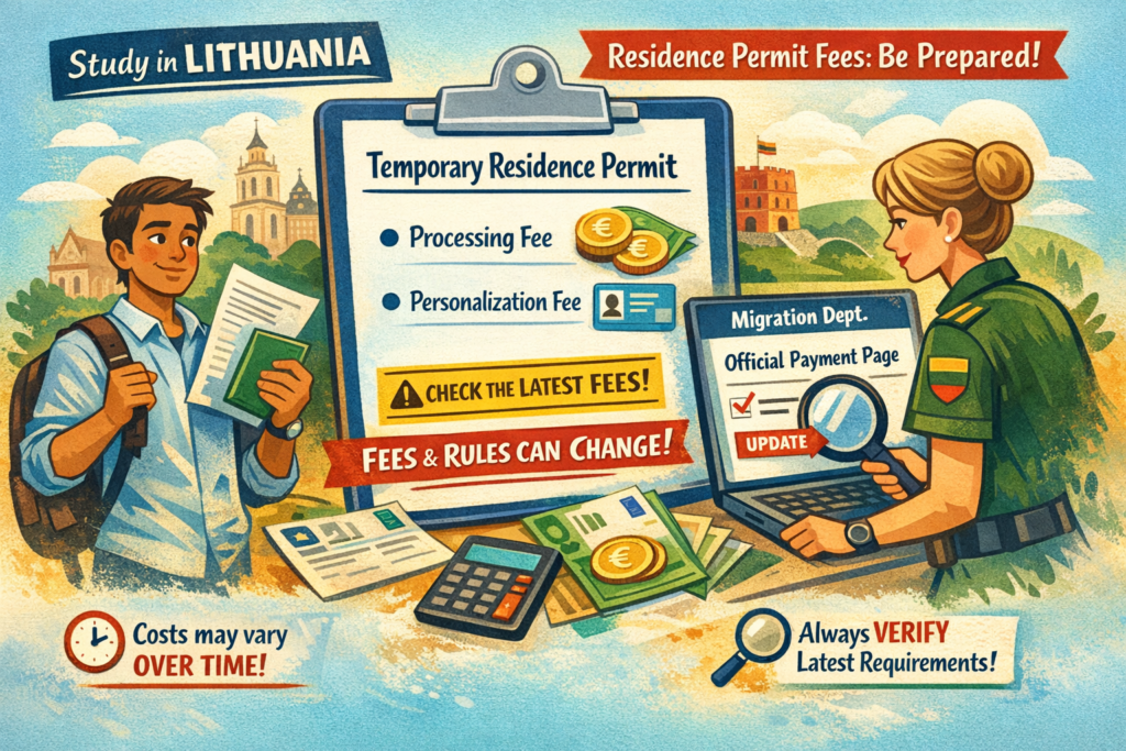 Study in Lithuania residence permit fees