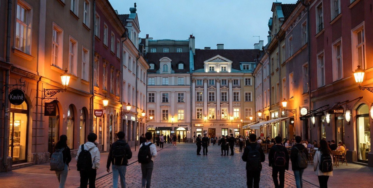 Is Lithuania Safe for international students walking in Vilnius Old Town with well-lit streets and a secure student-friendly environment