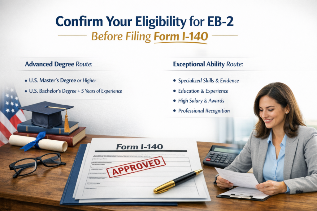 Form I-140 eligibility guide for EB2 NIW applicants

